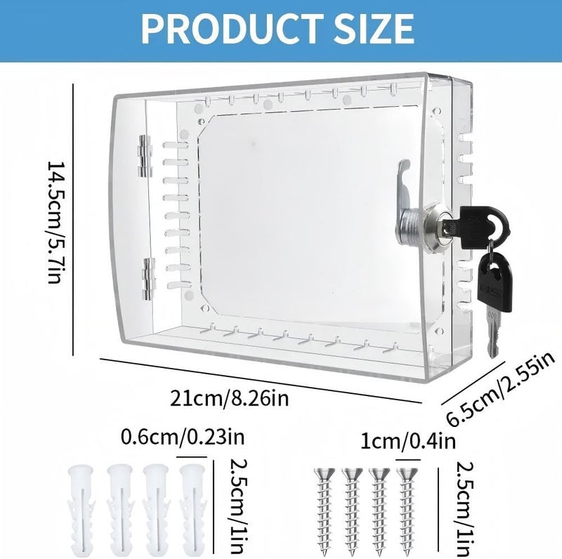 WIILDIS Thermostat Lock Box with Key, Large Thermostat Cover with Lock for Thermostat on Wall, AC Lock Box Cover with Key Fits Thermostats 5" H x 7" W or Smaller - Image 2